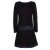 Vishes - Extra warmes Winterkleid Damen Langarm Kleider Sweatkleid Fleece schwarz 38-40
