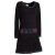 Vishes - Extra warmes Winterkleid Damen Langarm Kleider Sweatkleid Fleece schwarz 38-40