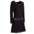 Vishes - Extra warmes Winterkleid Damen Langarm Kleider Sweatkleid Fleece schwarz 40-42
