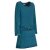 Vishes - Extra warmes Winterkleid Damen Langarm Kleider Sweatkleid Fleece türkis 40-42