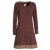 Vishes - Extra warmes Winterkleid Damen Pullover-Kleid Sweatkleid Eco-Fleece braun 36