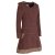 Vishes - Extra warmes Winterkleid Damen Pullover-Kleid Sweatkleid Eco-Fleece braun 36