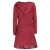 Vishes Fleecekleid Damen Kapuze Langarm Mandala Saum Fleece Taschen dunkelrot 38