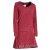 Vishes Fleecekleid Damen Kapuze Langarm Mandala Saum Fleece Taschen dunkelrot 38