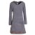 Vishes - Extra warmes Winterkleid Damen Pullover-Kleid Sweatkleid Eco-Fleece grau 44