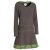 Vishes - Extra warmes Winterkleid Damen Pullover-Kleid Sweatkleid Eco-Fleece olive 34