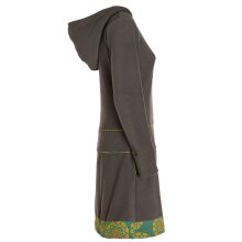 Vishes - Extra warmes Winterkleid Damen Pullover-Kleid Sweatkleid Eco-Fleece olive 38-40