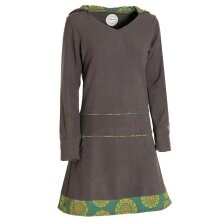 Vishes - Extra warmes Winterkleid Damen Pullover-Kleid Sweatkleid Eco-Fleece olive 38-40
