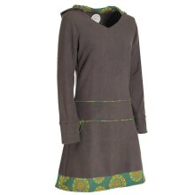Vishes - Extra warmes Winterkleid Damen Pullover-Kleid Sweatkleid Eco-Fleece olive 38-40