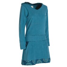 Vishes - Extra warmes Winterkleid Damen Pullover-Kleid Sweatkleid Eco-Fleece türkis 38