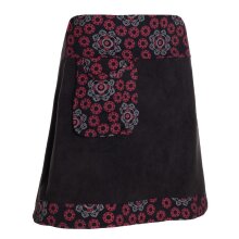 Vishes - Thermorock warmer Side-Bag Damen Winterrock kurz Minirock aus ECO-Fleece schwarz 38