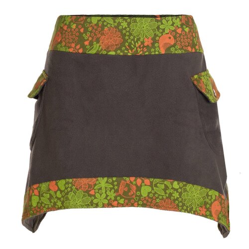 Vishes - Thermorock warmer Damen Winterrock kurz Elfen Minirock aus Fleece olive 38-40