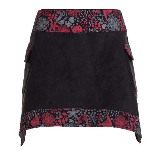 Vishes - Thermorock warmer Damen Winterrock kurz Elfen Minirock aus Fleece schwarz 36