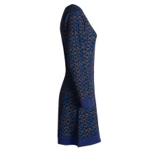 Vishes - Leichtes Langarmshirt-Kleid Damen Langarm Kleider 70er 80er retro schwarz-blau 42