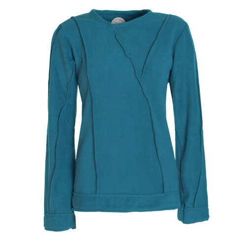 Vishes - Damen warmer Winterpullover Fleecepullover Eco-Fleece türkis 42