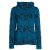 Vishes - Damen-Jacke Blumen Patch-Sweatjacke Hippie-Jacke Kapuzenjacke türkis 38