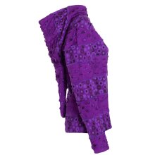 Vishes - Damen-Jacke Blumen Patch-Sweatjacke Hippie-Jacke...