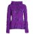 Vishes - Damen-Jacke Blumen Patch-Sweatjacke Hippie-Jacke Kapuzenjacke violett 42