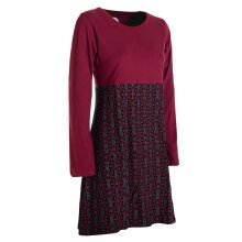 Vishes - Damen Langarm Longshirt-Kleid Sweatkleid Tunika-Kleid Shirt-Kleid dunkelrot 42-44