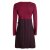 Vishes - Damen Langarm Longshirt-Kleid Sweatkleid Tunika-Kleid Shirt-Kleid dunkelrot 42-44