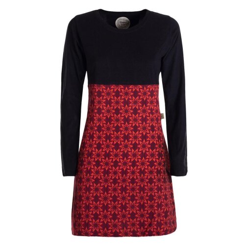 Vishes - Damen Langarm Longshirt-Kleid Sweatkleid Tunika-Kleid Shirt-Kleid schwarz 42-44