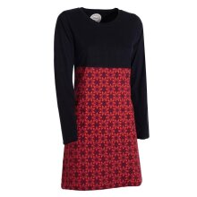 Vishes - Damen Langarm Longshirt-Kleid Sweatkleid Tunika-Kleid Shirt-Kleid schwarz 42-44