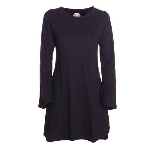 Vishes Langarm Tunika Kleid Damen Jersey Baumwolle Zipfelsaum