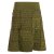 Vishes Damen knielanger Rock Baumwolle Cutwork Design A-Linie elastischer Bund olive 40