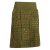 Vishes Damen knielanger Rock Baumwolle Cutwork Design A-Linie elastischer Bund olive 40