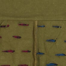 Vishes Damen knielanger Rock Baumwolle Cutwork Design A-Linie elastischer Bund olive 42