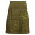 Vishes Damen knielanger Rock Baumwolle Cutwork Design A-Linie elastischer Bund olive 42
