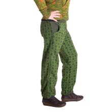 Vishes - Warme Damen Hose Blumen Haremshose ECO Fleecehose Thermohose olive 40