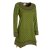 Vishes - Langarm Damen Tunika Shirt-Kleid Ethno Zipfel-Bluse Blusenkleid olive 46
