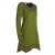 Vishes - Langarm Damen Tunika Shirt-Kleid Ethno Zipfel-Bluse Blusenkleid olive 54