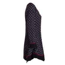 Vishes - Langarm Damen Tunika Shirt-Kleid Ethno Zipfel-Bluse Blusenkleid schwarz 40