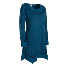 Vishes - Langarm Damen Tunika Shirt-Kleid Ethno Zipfel-Bluse Blusenkleid türkis 38