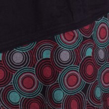 Vishes - Kurzer Rock Damen Mini-Rock Blumen Röcke, retro 70er 80er schwarz 40