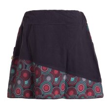 Vishes - Kurzer Rock Damen Mini-Rock Blumen Röcke, retro 70er 80er schwarz 40