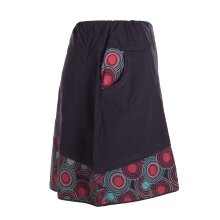 Vishes - Kurzer Rock Damen Mini-Rock Blumen Röcke, retro 70er 80er schwarz 40