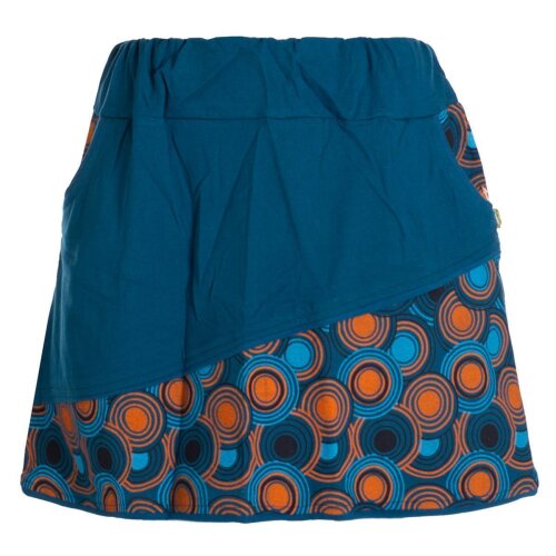 Vishes - Kurzer Rock Damen Mini-Rock Blumen Röcke, retro 70er 80er türkis 38