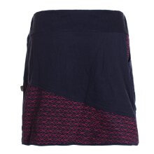 Vishes Damen A-Linie Rock Baumwolle uni einfacher Schnitt mit Taschen schwarz-dunkelrot 48