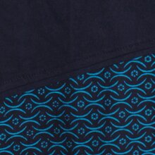 Vishes Damen A-Linie Rock Baumwolle uni einfacher Schnitt mit Taschen schwarz-türkis 38-40