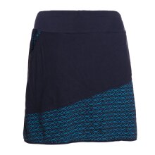 Vishes Damen A-Linie Rock Baumwolle uni einfacher Schnitt mit Taschen schwarz-türkis 38-40