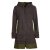 Vishes - Damen lange Fleecejacke Hippiemantel Übergangsjacke Zipfelkapuze olive 34