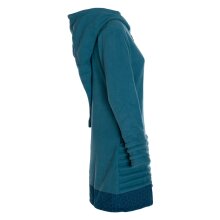 Vishes -  Damen lange Fleecejacke Hippiemantel Übergangsjacke Zipfelkapuze türkis 42