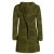 Vishes - Damen lange warme Jacke Hippiemantel Zipfel Kapuzenmantel olive 38