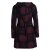 Vishes - Damen lange warme Jacke Hippiemantel Zipfel Kapuzenmantel schwarz-dunkelrot 42