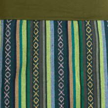 Vishes - Damen Sommerrock kurz Minirock Röcke Ethno-Style Gestreift olive 36