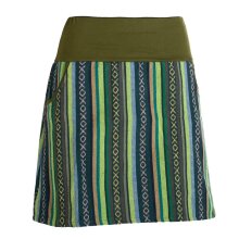 Vishes - Damen Sommerrock kurz Minirock Röcke Ethno-Style Gestreift olive 44-46