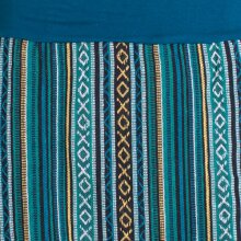 Vishes - Damen Sommerrock kurz Minirock Röcke Ethno-Style Gestreift türkis 36